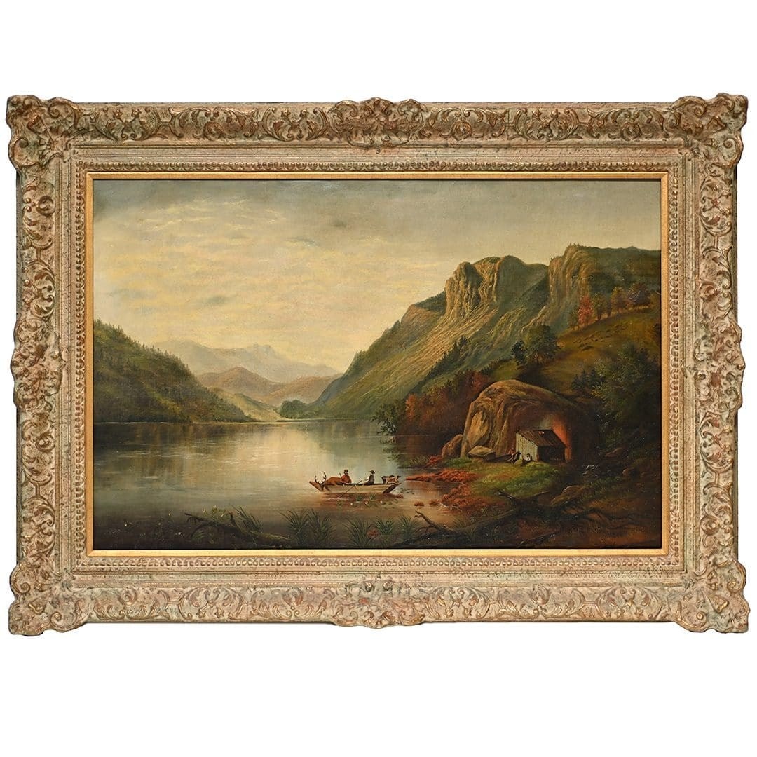 Framed 1856 Scottish Landscape Canvas Painting by George Buchanan (1 of 4)