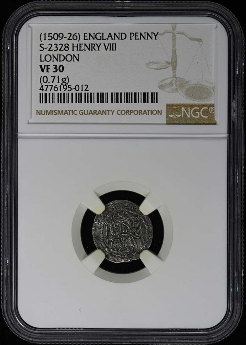 Henry VIII penny NGC VF30 England London S-2328 (1 of 4)