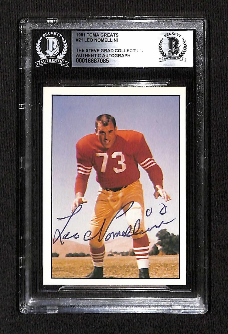 Leo Nomellini Signed 1981 TCMA Greats #21 Card Beckett Authenticated (1 of 1)