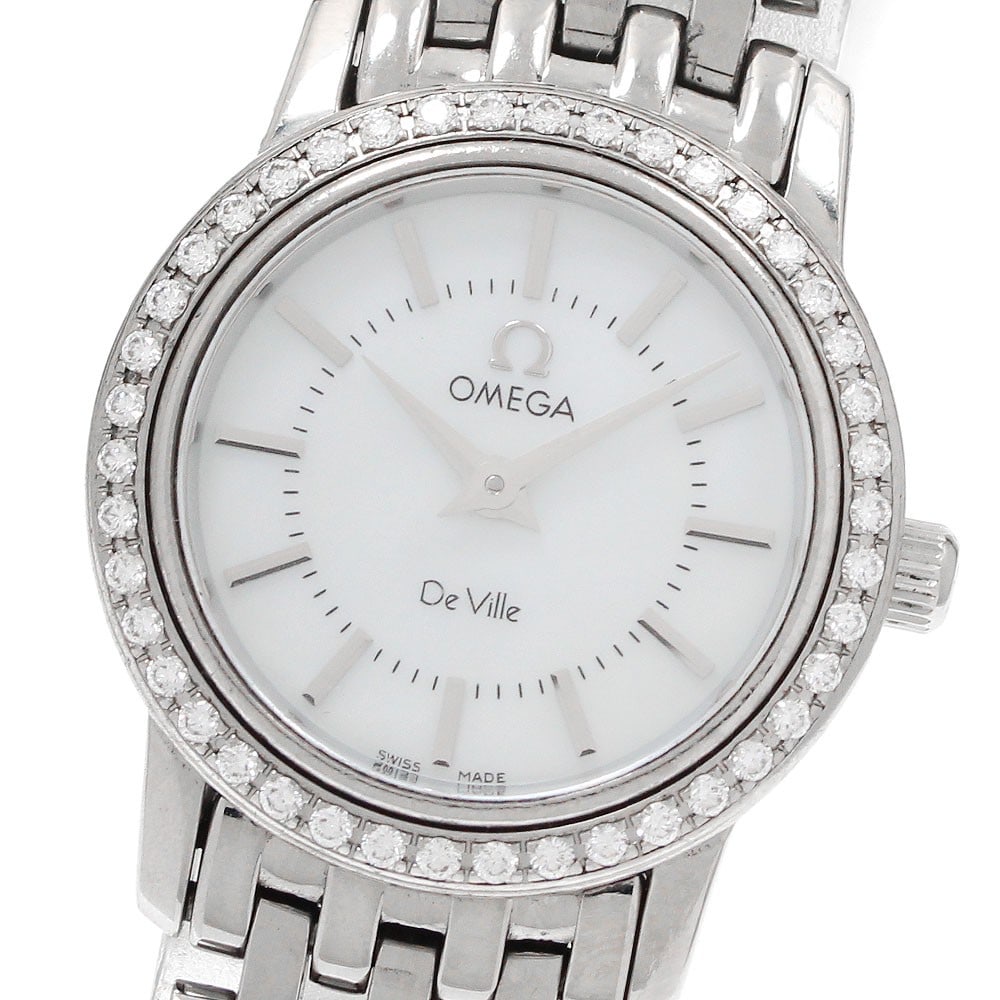 OMEGA De Ville Prestige 4575.74 Womens Quartz Wristwatch Diamond Bezel: OMEGA De Ville Prestige 4575.74 Womens Quartz Wristwatch Diamond Bezel OMEGA De Ville Prestige quartz wristwatch for women. This pre-owned watch is identified by reference 4575.74 and features a diamo