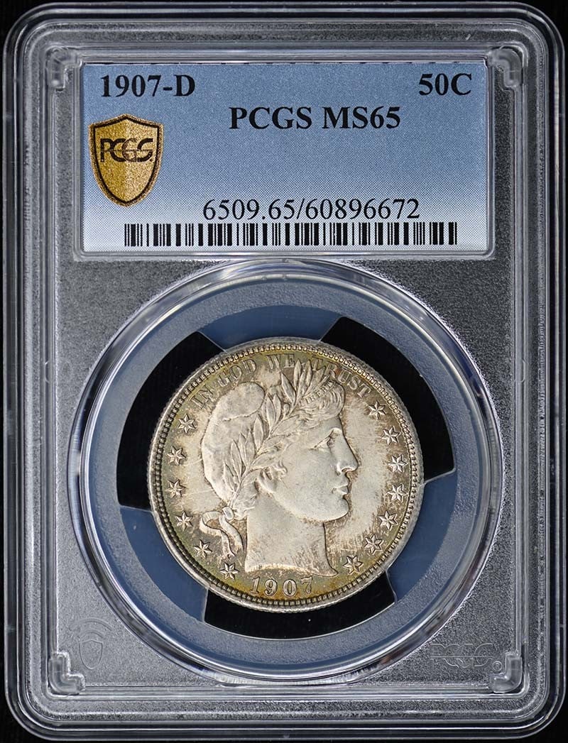 PCGS MS65 1907-D Barber Half Dollar (1 of 3)
