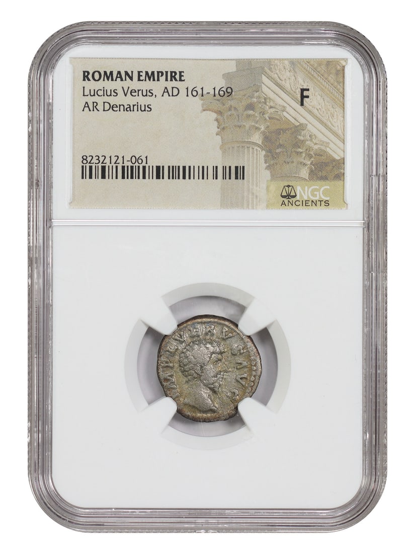 NGC Fine Ancient Roman AR Denarius of Lucius Verus AD 161-169 (1 of 4)