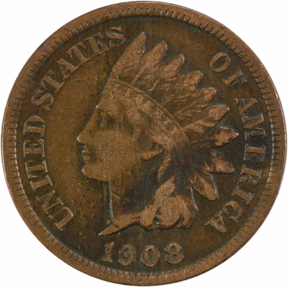 1908 San Francisco Indian Head Copper Small Cent VG Uncertified: 1908 San Francisco Indian Head Copper Small Cent VG Uncertified This is a 1908-S Indian Head Cent from the United States. The coin is composed of copper and is in circulated condition with a VG (Very 