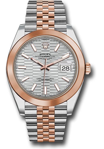 Rolex Datejust 41 Ref 126301 Silver Fluted Dial Jubilee 2023 New Style Card: Rolex Datejust 41 Ref 126301 Silver Fluted Dial Jubilee 2023 New Style Card This Rolex Datejust 41 features a silver fluted motif dial and a smooth bezel, paired with a Jubilee bracelet. The watch is 