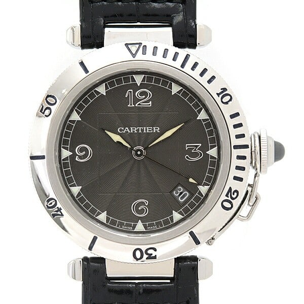 Cartier Pasha Grid W3105255 38mm automatic wristwatch black dial: Cartier Pasha Grid W3105255 38mm automatic wristwatch black dial Pre-owned Cartier Pasha Grid wristwatch with a 38mm case, automatic movement, and black dial. The watch is made in Switzerland and is p