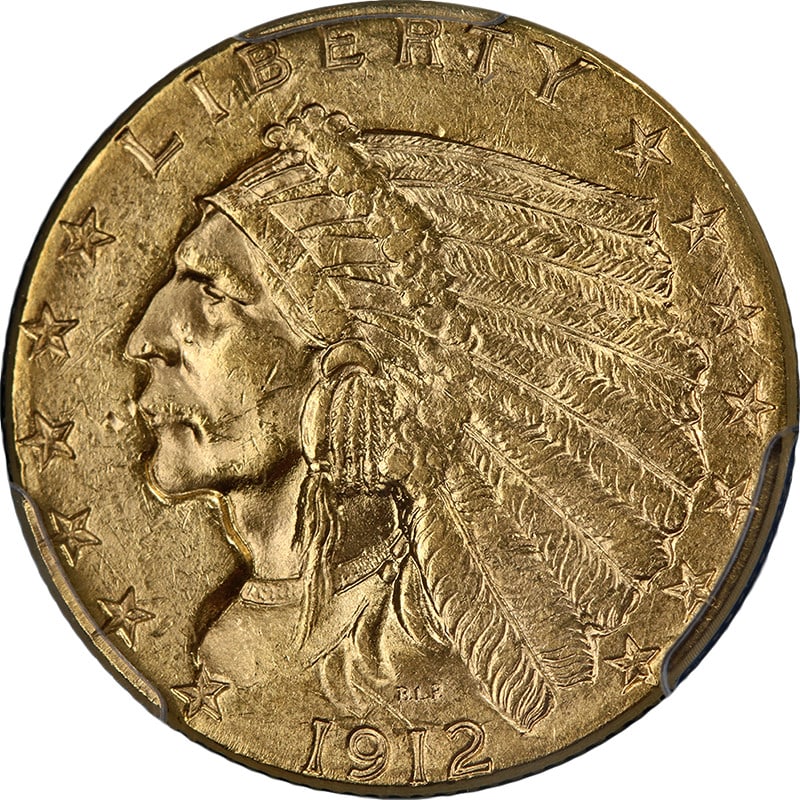 1912 United States $2.50 Gold Quarter Eagle PCGS MS62 (1 of 4)