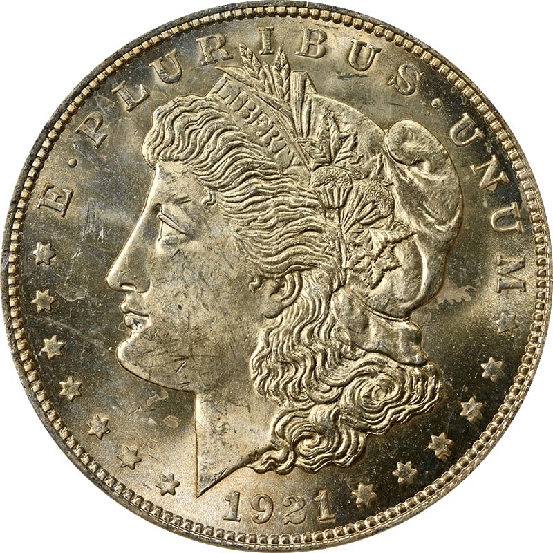 NGC MS64 1921 P Morgan Dollar Yellow Toning (1 of 4)