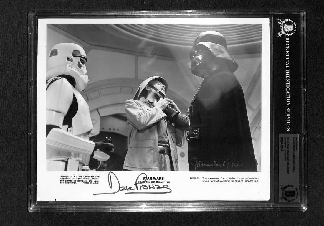 Beckett certified Star Wars 8x10 photo signed by David Prowse James Earl Jones (1 of 1)