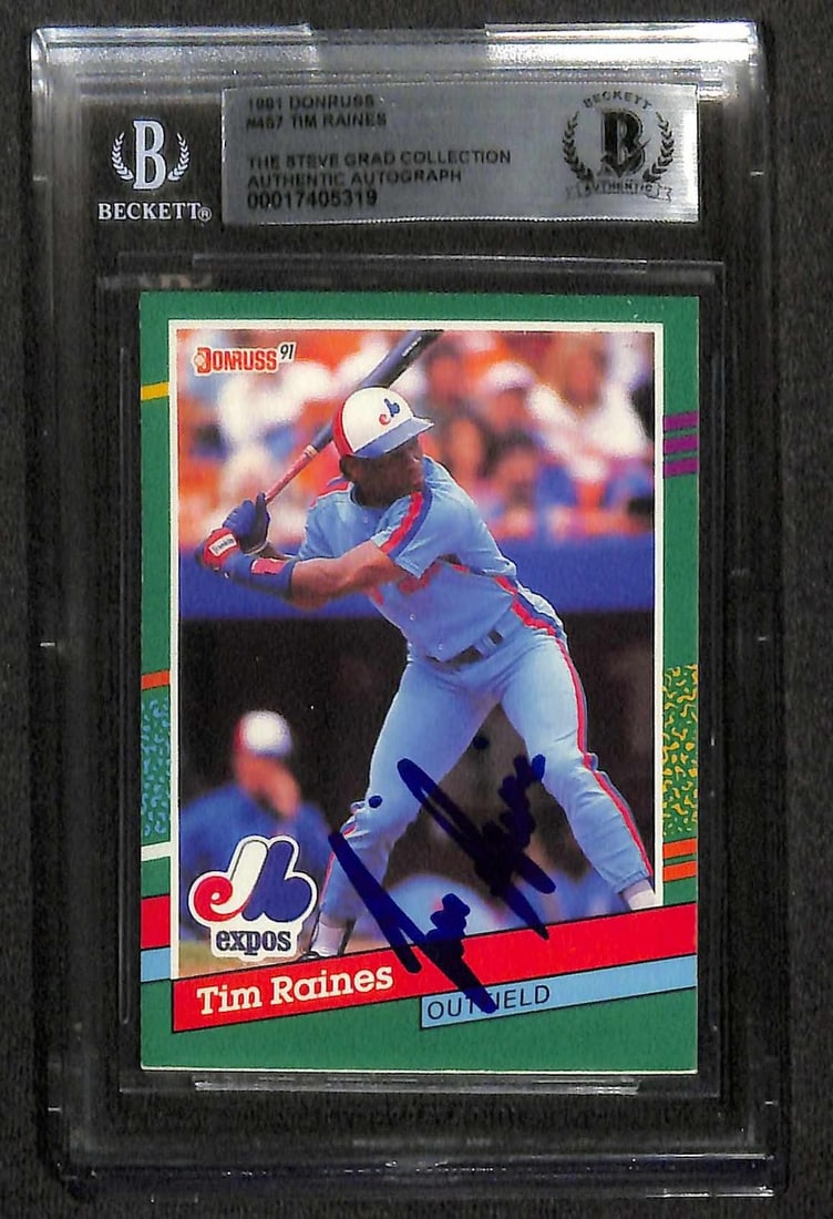 Beckett Authenticated Tim Raines 1991 Donruss Expos Signed Card (1 of 1)