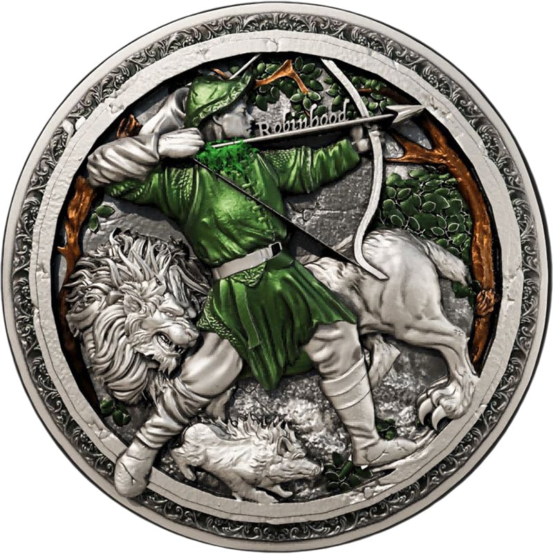 2025 Cameroon 2 Ounce Silver 2000 CFA Robin Hood Antique Color Coin (1 of 3)