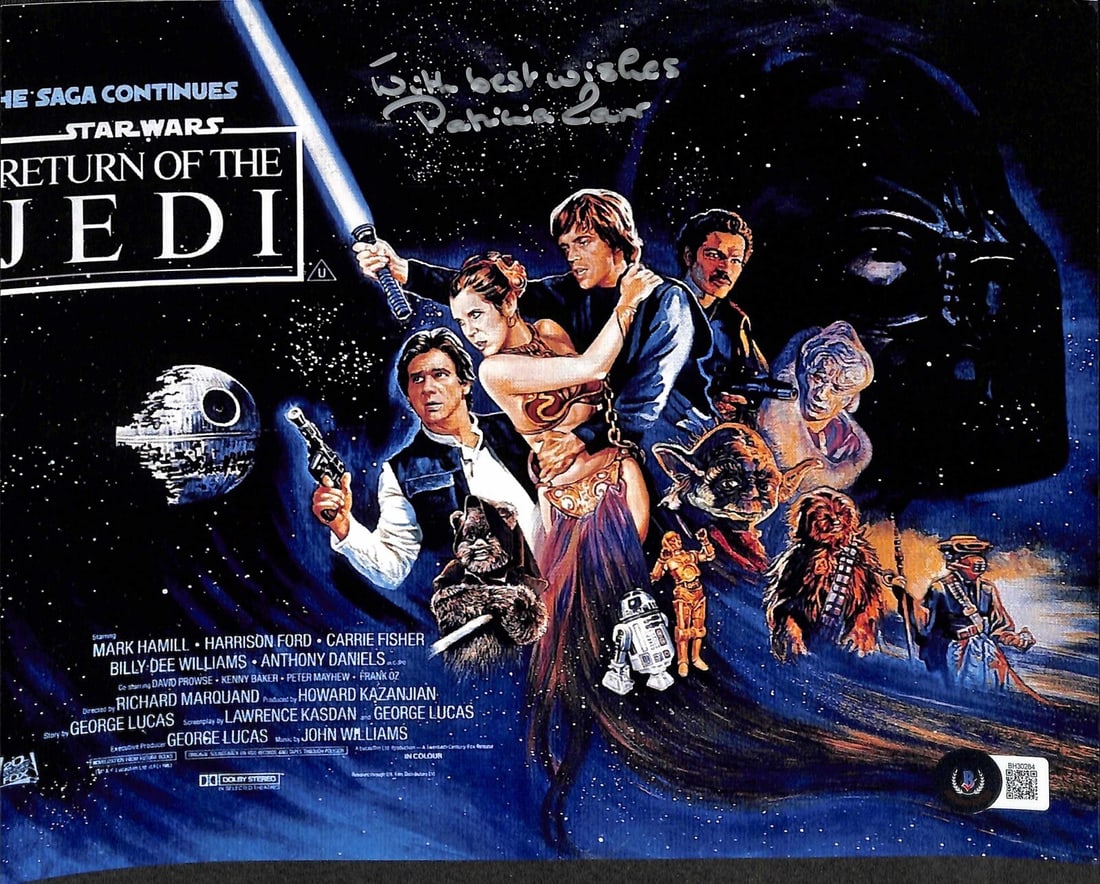 Patricia Carr Signed 8x10 Star Wars Photo Beckett Authenticated: Patricia Carr Signed 8x10 Star Wars Photo Beckett Authenticated This is an original autographed 8x10 photograph signed by Patricia Carr, the production manager of the original Star Wars Trilogy. The s