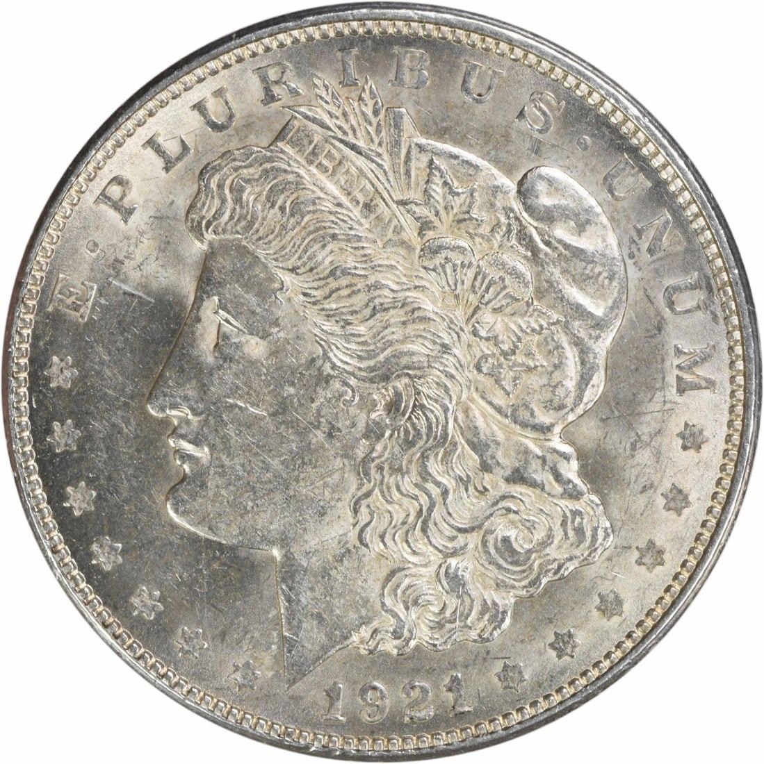 Uncirculated 1921-D Morgan Dollar Silver Coin BU Denver Mint: Uncirculated 1921-D Morgan Dollar Silver Coin BU Denver Mint This is a 1921-D Morgan Silver Dollar from the United States, featuring the Denver Mint mark. The coin is composed of silver, has a denomin