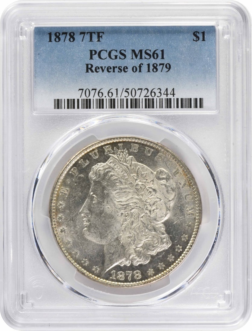 1878 Morgan Silver Dollar MS61 PCGS Uncirculated 90% Silver: 1878 Morgan Silver Dollar MS61 PCGS Uncirculated 90% Silver This 1878 Morgan Silver Dollar features a striking design by George T. Morgan and is certified by PCGS with a grade of MS61. The coin is mad