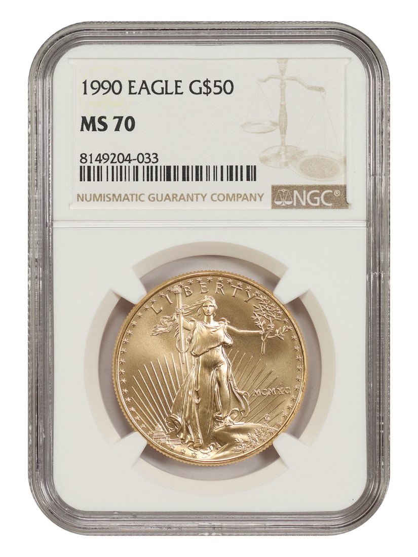 NGC MS70 1990 $50 Gold Eagle Bullion Coin (1 of 4)