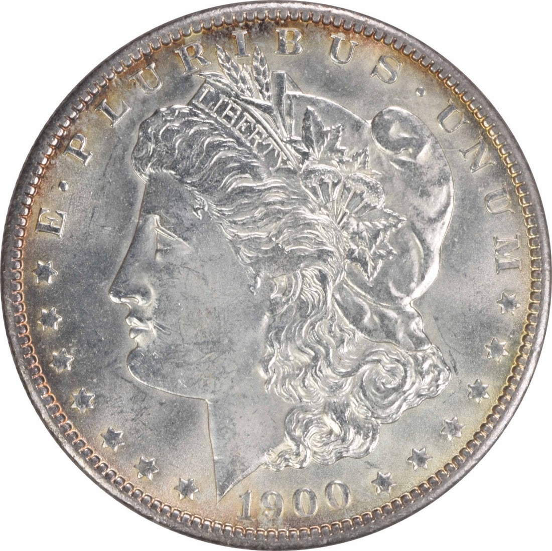 1900 Silver Morgan Dollar Choice Brilliant Uncirculated Philadelphia Issue: 1900 Silver Morgan Dollar Choice Brilliant Uncirculated Philadelphia Issue This is a 1900 Morgan Silver Dollar from the United States, featuring a Choice Brilliant Uncirculated (BU) grade. The coin is
