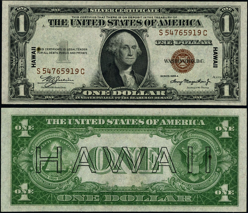 1935-A Hawaii $1 Note Choice Uncirculated CU Uncertified (1 of 3)