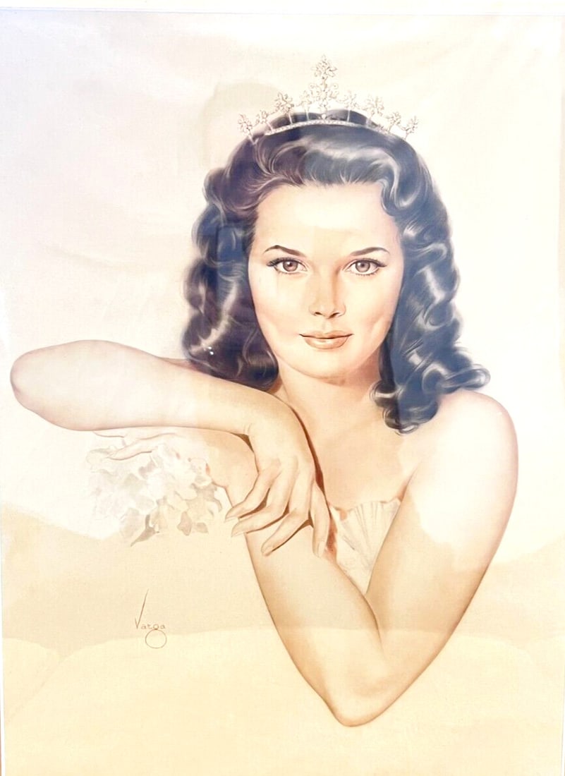 Alberto Vargas Watercolor Painting of Alice Ann Kelley 1948: Alberto Vargas Watercolor Painting of Alice Ann Kelley 1948 This stunning watercolor on board painting by Alberto Vargas (1896-1982) features Miss Junior America 1948, Alice Ann Kelley. Originally pub