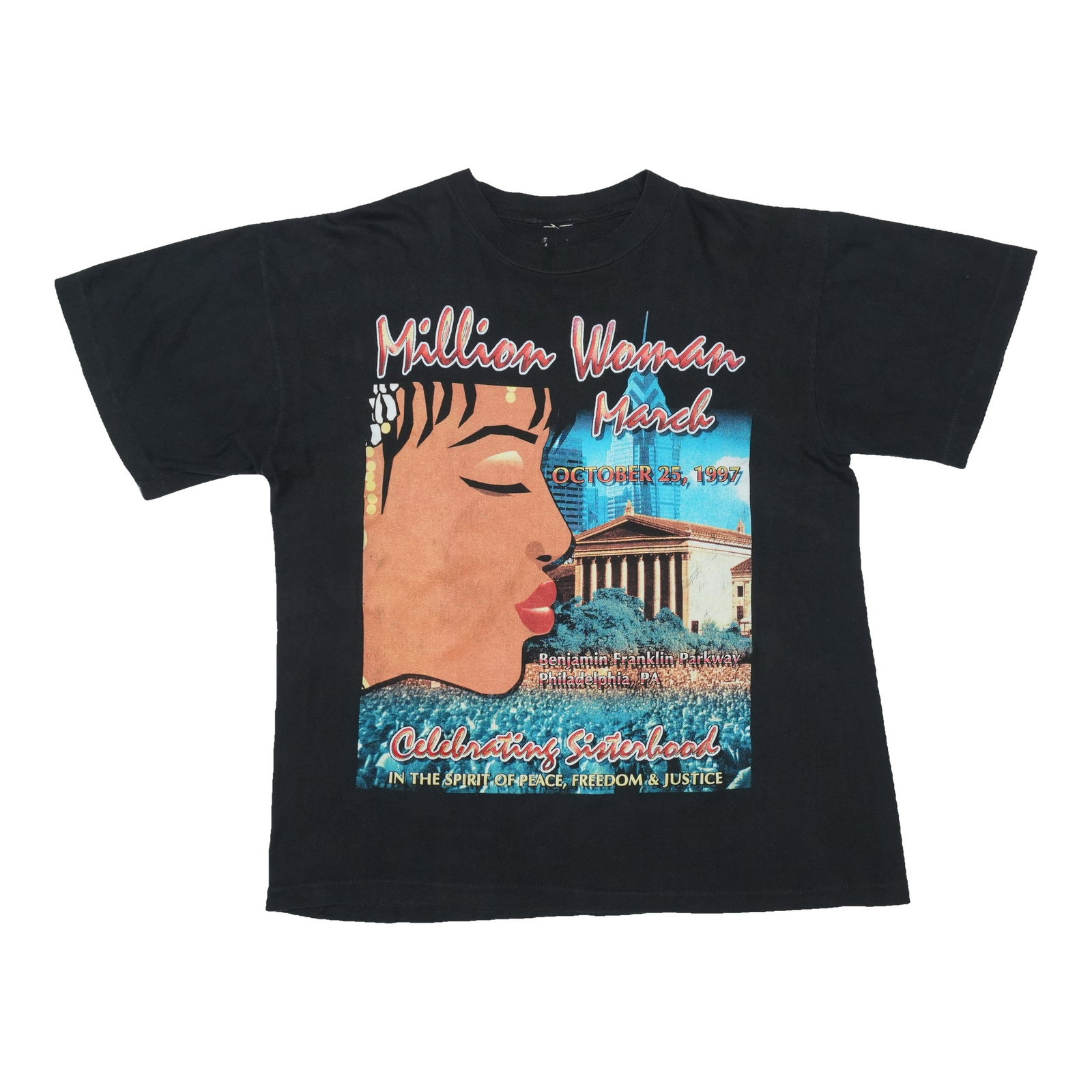 Vintage Black 1997 Million Woman March T Shirt Philadelphia (1 of 4)