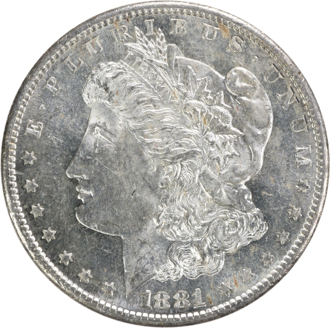 Choice BU 1881 San Francisco Morgan Silver Dollar Uncertified Uncirculated: Choice BU 1881 San Francisco Morgan Silver Dollar Uncertified Uncirculated This is an 1881-S Morgan Silver Dollar from the United States, featuring a composition of silver. The coin is uncertified and