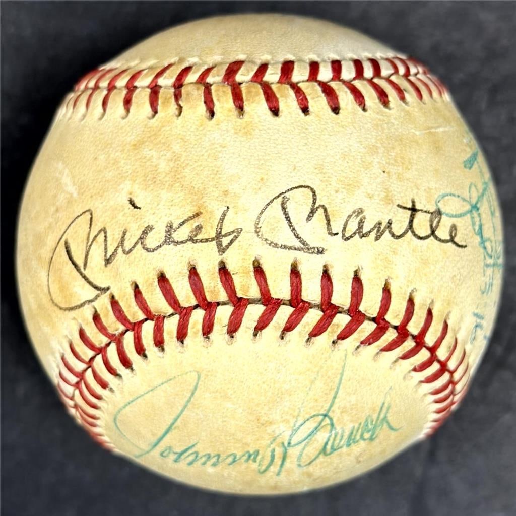 Mickey Mantle Don Drysdale Al Kaline Johnny Bench Signed OAL Baseball PSA Certified: Mickey Mantle Don Drysdale Al Kaline Johnny Bench Signed OAL Baseball PSA Certified This is an original OAL baseball featuring the signatures of baseball legends Mickey Mantle, Don Drysdale, Al Kaline