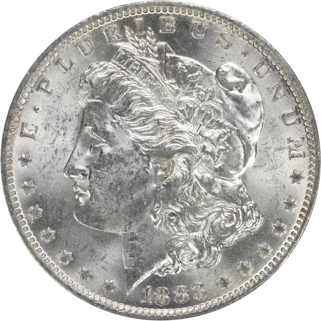 Uncirculated 1883-O Silver Morgan Dollar Choice BU Uncertified: Uncirculated 1883-O Silver Morgan Dollar Choice BU Uncertified This 1883-O Morgan Silver Dollar is a Choice Brilliant Uncirculated coin, featuring a silver composition. Minted in New Orleans, it remai