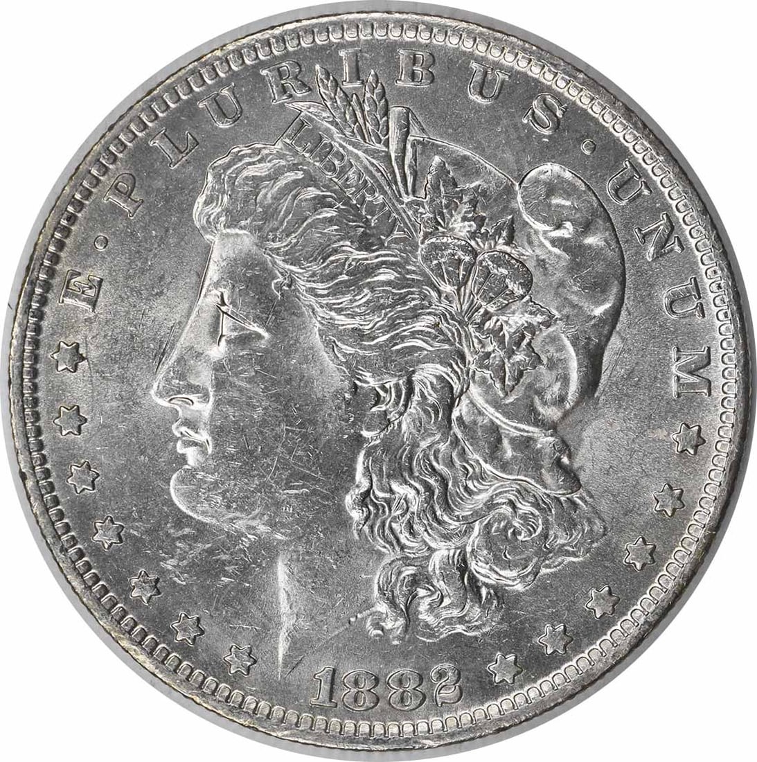 Uncirculated 1882 O Over S VAM 3 Morgan Silver Dollar Uncertified: Uncirculated 1882 O Over S VAM 3 Morgan Silver Dollar Uncertified This 1882-O/S VAM 3 Morgan Silver Dollar is an uncirculated, uncertified coin composed of silver. Minted in New Orleans, it features t
