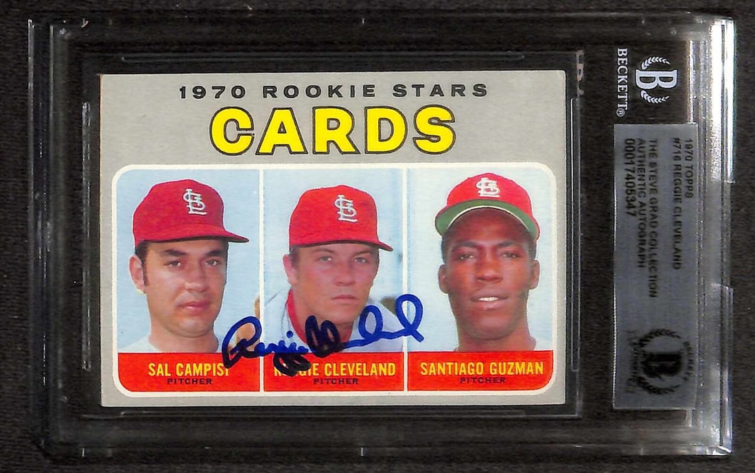 Reggie Cleveland 1970 Topps #716 Signed Rookie Card Beckett Authenticated (1 of 1)