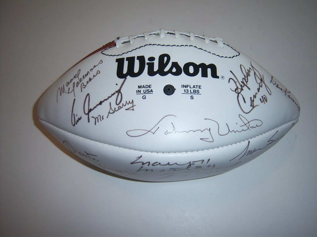 Signed NFL Football Johnny Unitas Vic Janowicz Leroy Selmon Ernie Cassady (1 of 4)