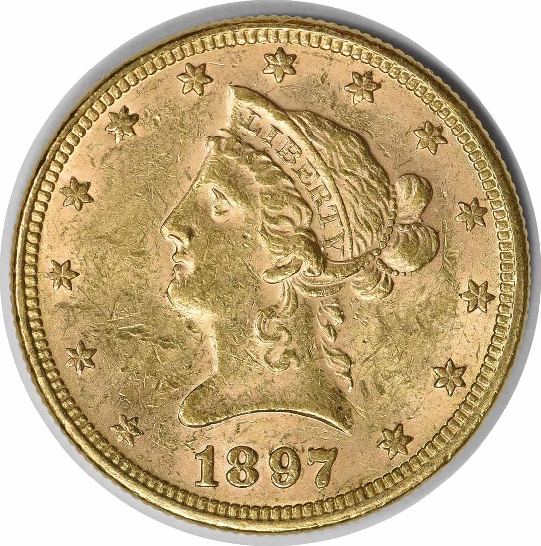 1897 $10 Gold Liberty Head Coin Uncertified Christian Gobrecht Design: 1897 $10 Gold Liberty Head Coin Uncertified Christian Gobrecht Design This 1897 $10 Gold Liberty Head coin showcases the artistry of designer Christian Gobrecht. With a composition of 90% gold and 10%