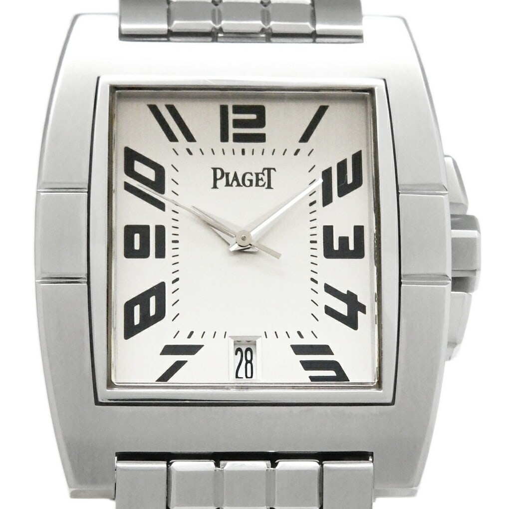 Piaget Upstream Automatic Men's Silver Dial Wristwatch Ref 27050: Piaget Upstream Automatic Men's Silver Dial Wristwatch Ref 27050 This Piaget Upstream Ref. 27050 men's wristwatch features an automatic movement and a silver dial. It is a pre-owned timepiece crafted 