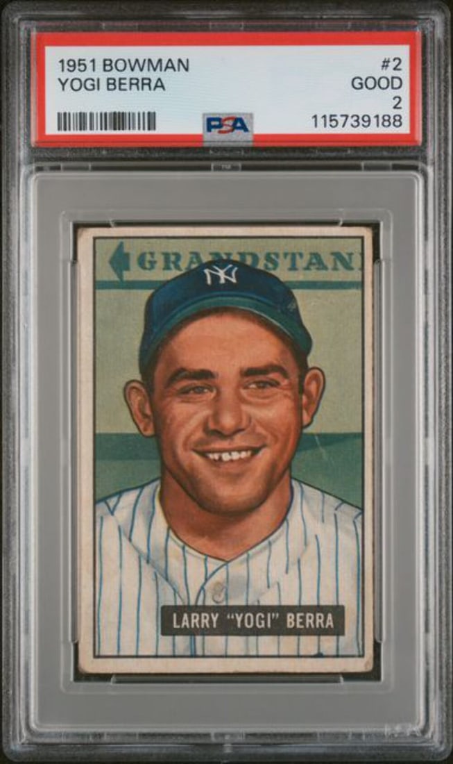 1951 Bowman Yogi Berra #2 Baseball Card Graded PSA 2 (1 of 2)