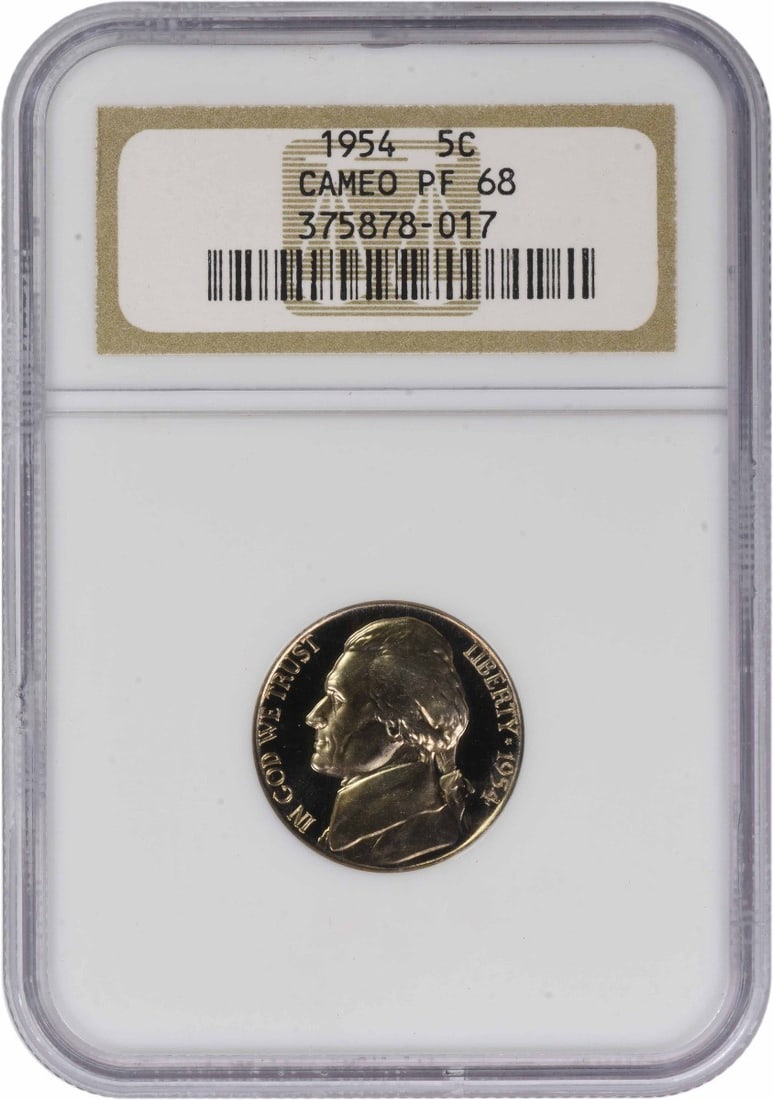 1954 Proof Jefferson Nickel Graded PR68 by NGC (1 of 2)