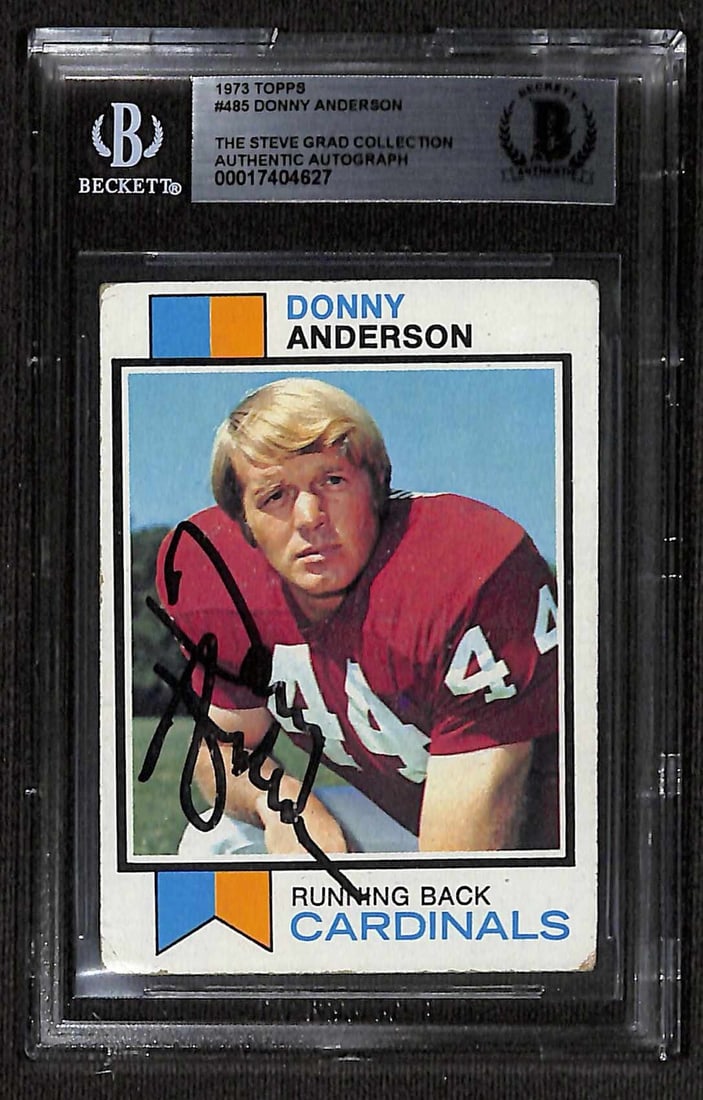 Autographed 1973 Topps Football Card Donny Anderson Beckett Authenticated (1 of 1)