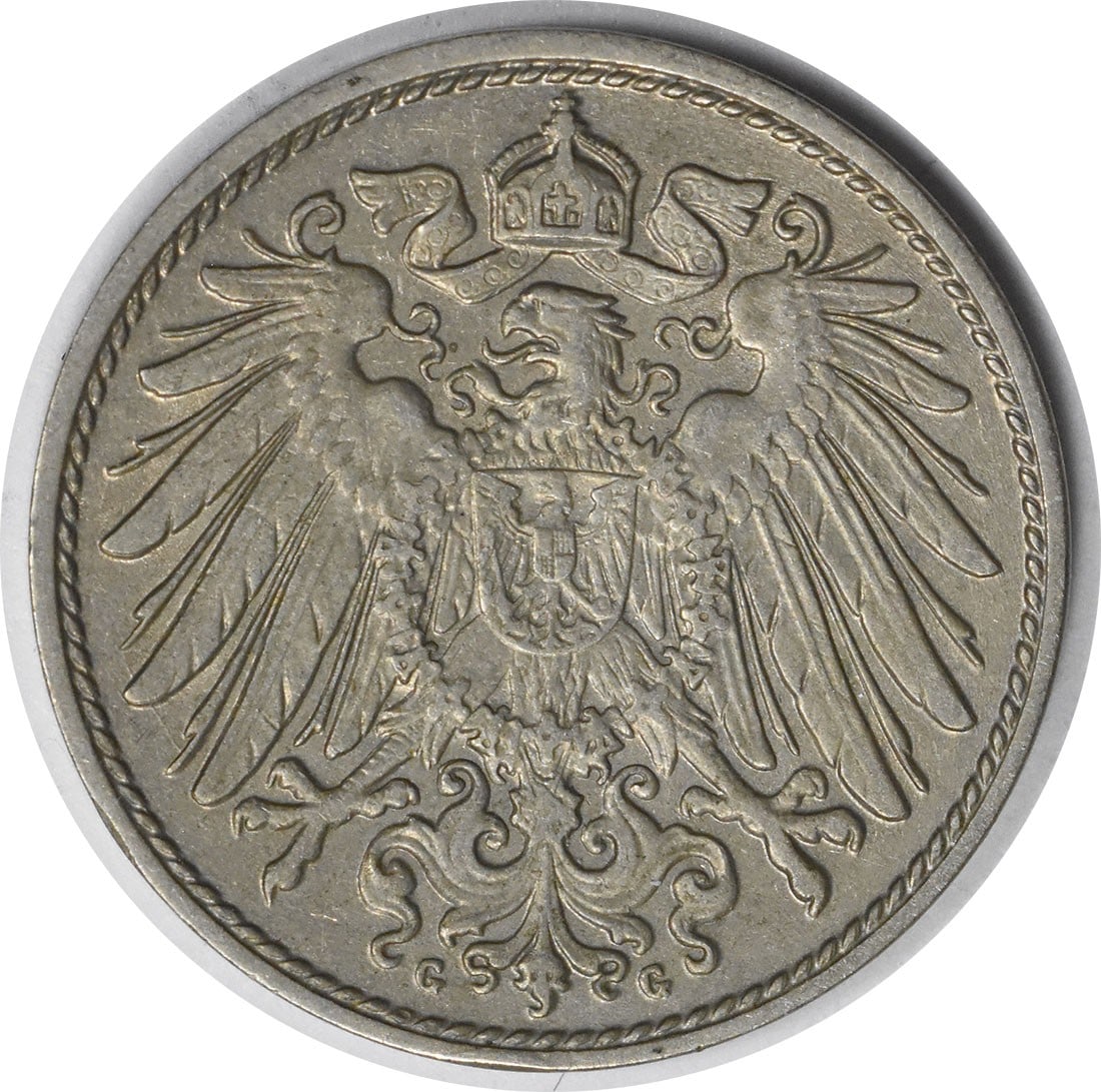 1891 G Germany 10 Pfennig KM12 Nickel Uncertified Coin: 1891 G Germany 10 Pfennig KM12 Nickel Uncertified Coin This 1891 G Germany 10 Pfennig coin is composed of nickel and is classified under KM number 12. It has been circulated and is graded as Extra Fin