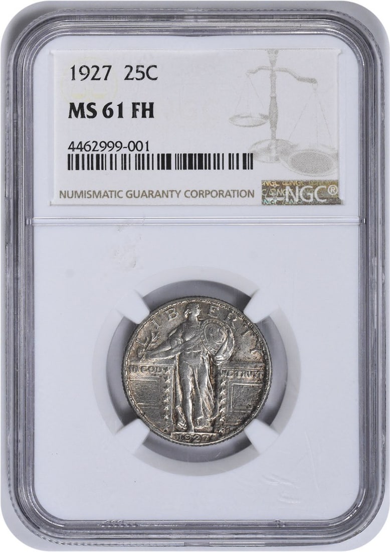 NGC MS61FH 1927 Standing Liberty 25C Silver Quarter (1 of 2)