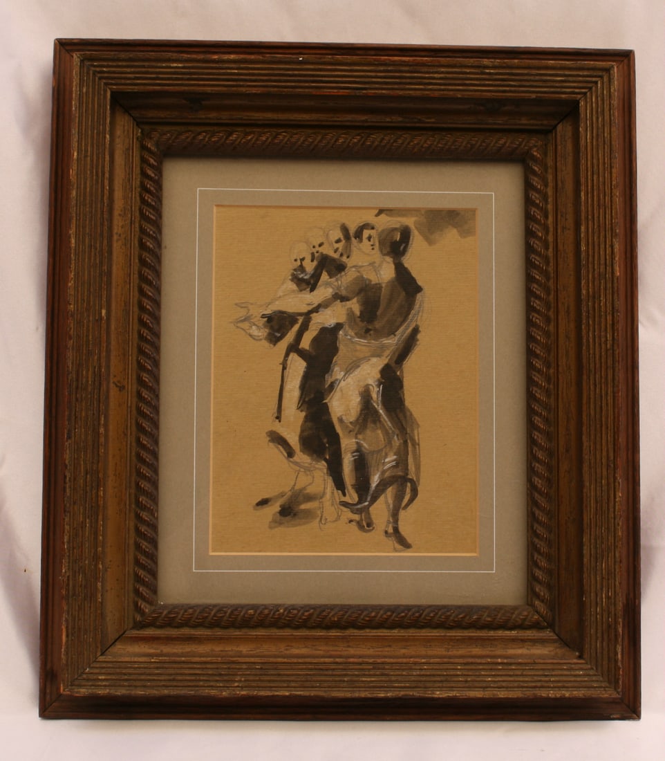 Authentic Watercolor by Robert Bizinsky 1950-1969 Signed & Certified: Authentic Watercolor by Robert Bizinsky 1950-1969 Signed & Certified Discover a stunning original watercolor painting by renowned American artist Robert Bizinsky, created between 1950 and 1969. This e