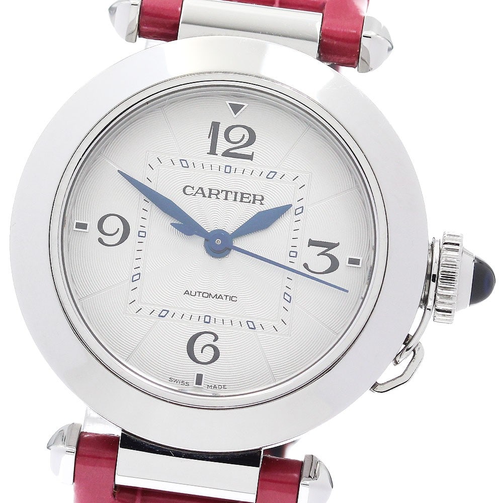 Cartier WSPA0012 Pasha wristwatch stainless steel silver dial with box (1 of 8)
