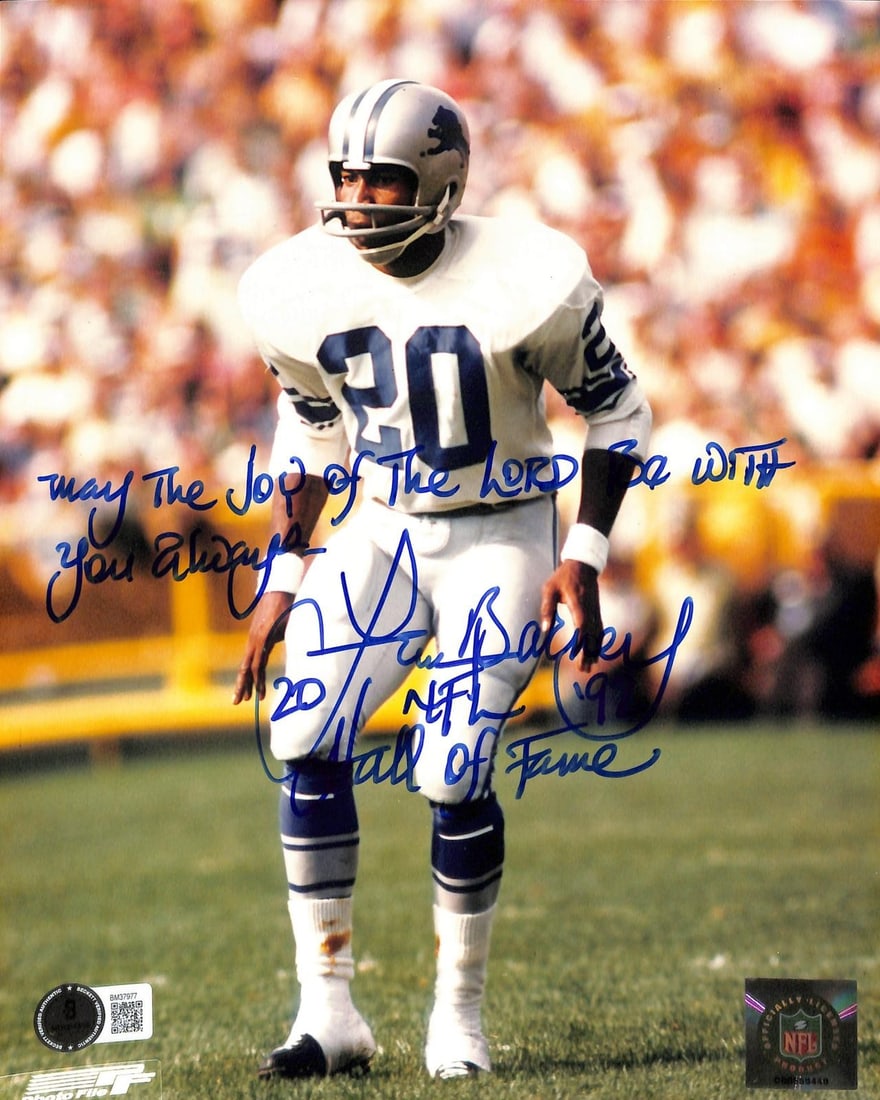Beckett Authenticated Lem Barney Detroit Lions Signed 8x10 Photo (1 of 1)