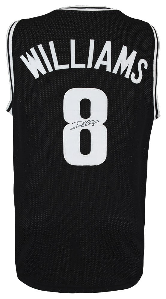 Autographed Deron Williams Custom Black Basketball Jersey: Autographed Deron Williams Custom Black Basketball Jersey This is a black custom basketball jersey signed by Deron Williams. The jersey is authenticated with a tamper-proof numbered hologram and is ac