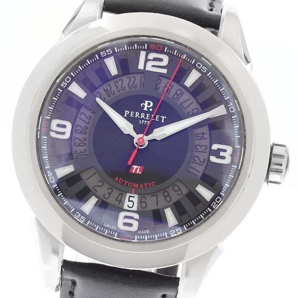 PERRELET A5007 Mens Titanium Wristwatch with Date: PERRELET A5007 Mens Titanium Wristwatch with Date Pre-owned PERRELET men's wristwatch featuring a 3-hand display with date. This model is identified as A5007 and is made in Switzerland. Specifications