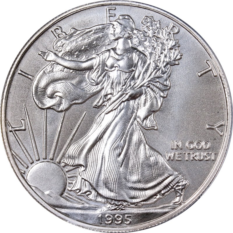 1995 DC Daniel Carr Overstruck Silver Eagle ANACS MS69 Coin (1 of 4)