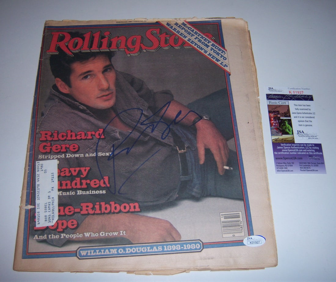 Signed Richard Gere Rolling Stone Photograph JSA COA (1 of 1)