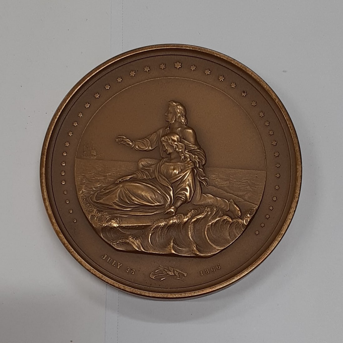 Bronze Steamship San Francisco Rescue Congressional Medal 3.25 Inch Re-strike: Bronze Steamship San Francisco Rescue Congressional Medal 3.25 Inch Re-strike This vintage Congressional Tribute bronze medal commemorates the rescuers of the steamship San Francisco. Issued as a re-s