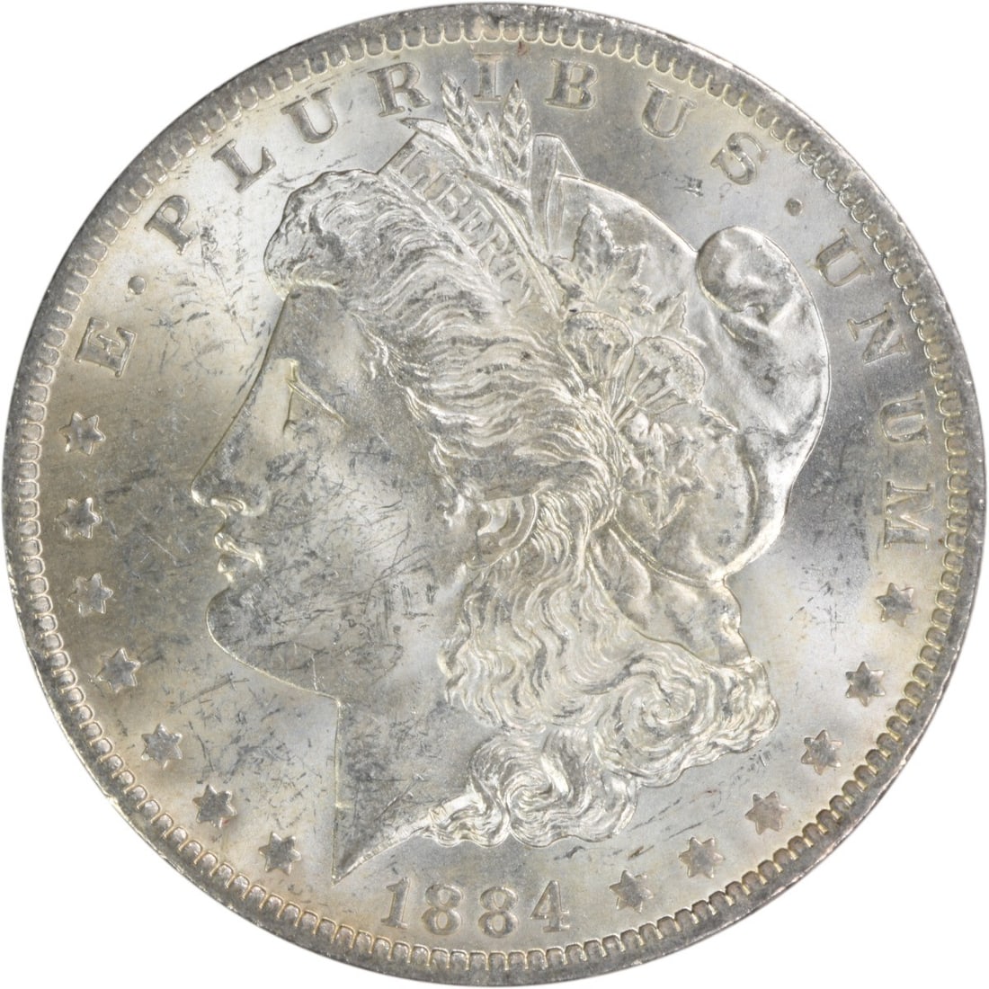 Choice BU 1884-O Silver Dollar Morgan Uncertified Uncirculated Coin: Choice BU 1884-O Silver Dollar Morgan Uncertified Uncirculated Coin This is an 1884-O Morgan Silver Dollar from the United States, featuring a Choice Brilliant Uncirculated (BU) grade. The coin is unc