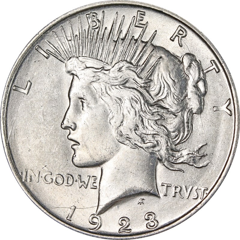 United States 1923 D Peace Silver Dollar Coin (1 of 2)