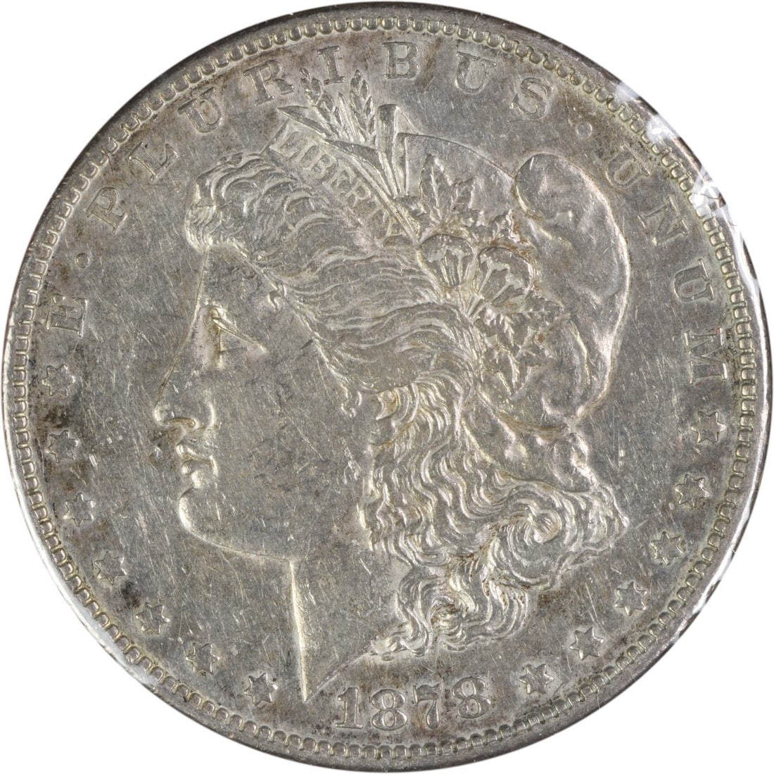 AU 1878 San Francisco Morgan Dollar VAM 22 Doubled Rib Uncertified Silver Coin: AU 1878 San Francisco Morgan Dollar VAM 22 Doubled Rib Uncertified Silver Coin This 1878-S Morgan Silver Dollar is a VAM 22 variety featuring a doubled rib design. Struck at the San Francisco Mint, th