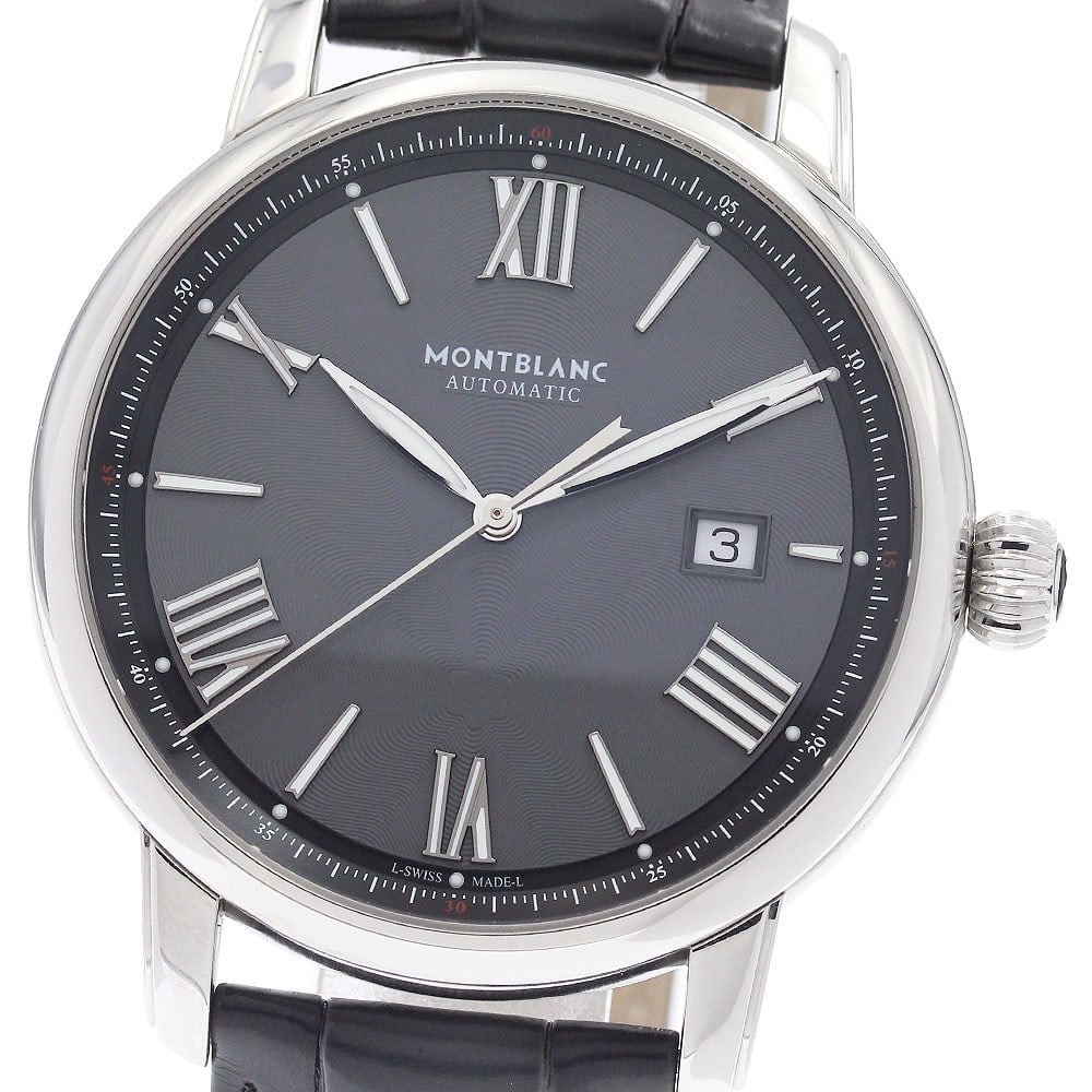 Mens Automatic Date Wristwatch MONTBLANC Star Legacy MB126105: Mens Automatic Date Wristwatch MONTBLANC Star Legacy MB126105 Montblanc Star Legacy Date Automatic men's wristwatch in pre-owned condition. This Swiss-made timepiece features an automatic movement and