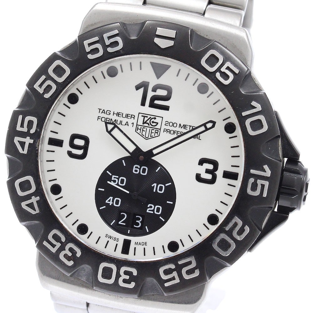 TAG Heuer Formula 1 quartz date men's stainless steel watch WAH1011.BA0854: TAG Heuer Formula 1 quartz date men's stainless steel watch WAH1011.BA0854 This TAG Heuer Formula 1 Grand Date Quartz men's wristwatch, model WAH1011.BA0854, features a stainless steel case and band w