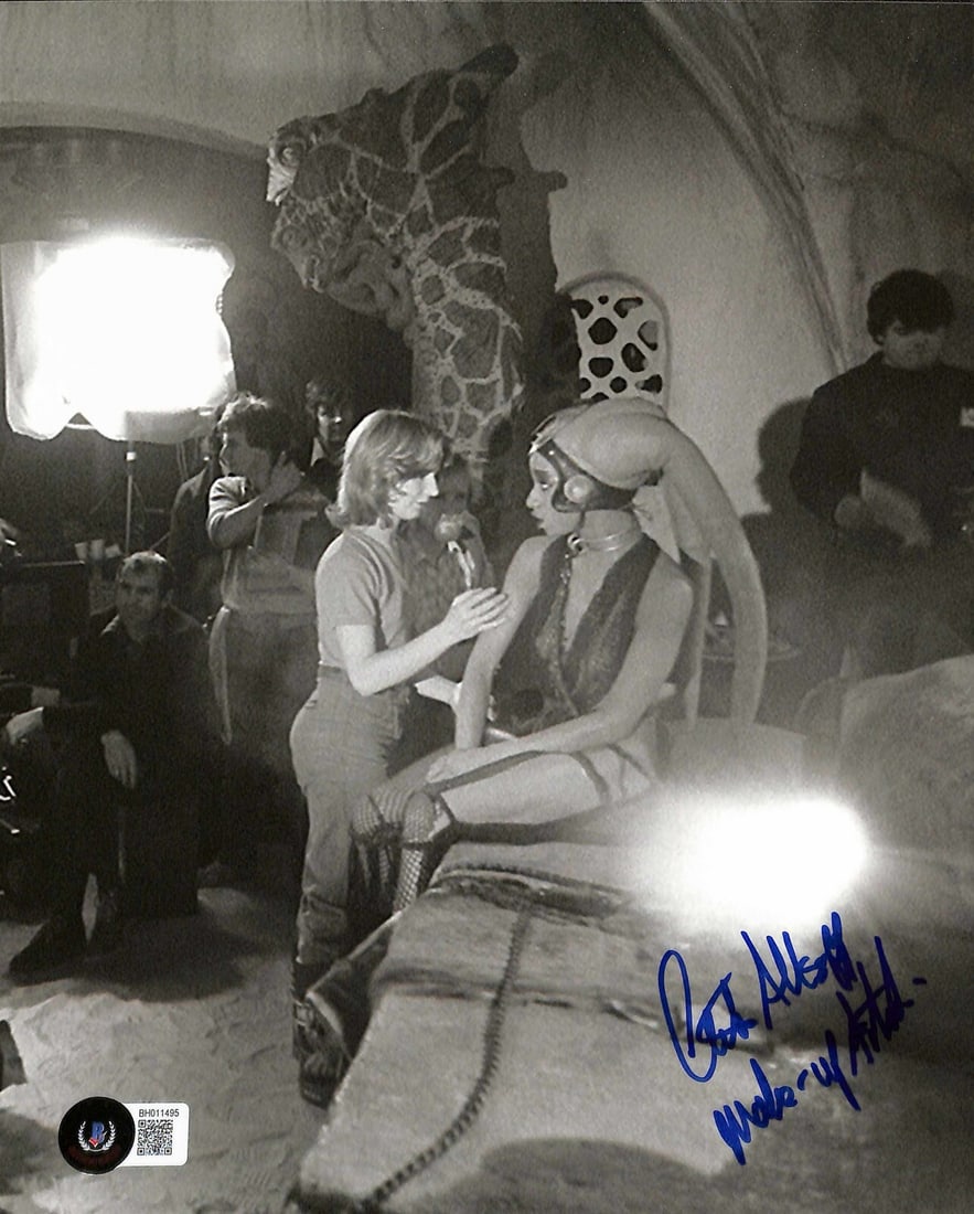 Autographed 11x14 Photo Christine Alsopp Make-Up Artist Star Wars ROTJ Beckett Cert: Autographed 11x14 Photo Christine Alsopp Make-Up Artist Star Wars ROTJ Beckett Cert This 11x14 photograph features the autograph of Christine Alsopp, who worked as a make-up artist on "Star Wars: Retu