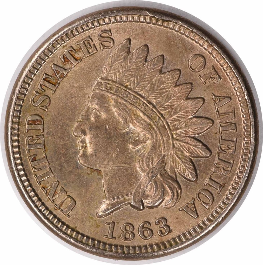 1863 Uncirculated Indian Head Small Cent Copper Uncertified (1 of 2)